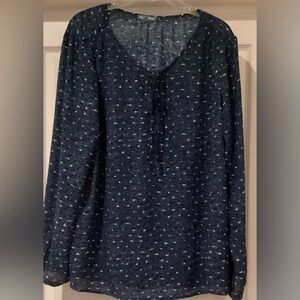 Women's Fleur Bleue long sleeved blouse by Anthropologie- size XL